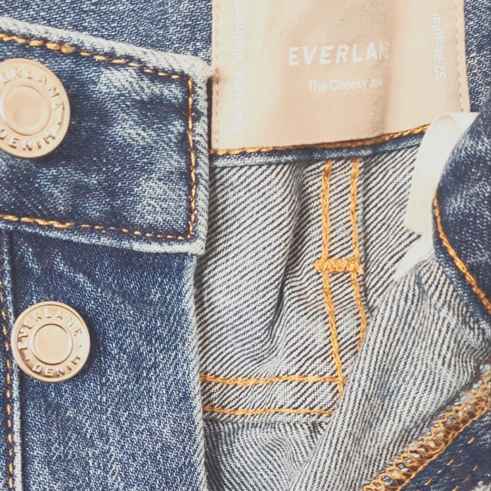 Everlane The Cheeky Jean Medium Wash Button Fly, Size 32 Regular - Picture 5 of 11